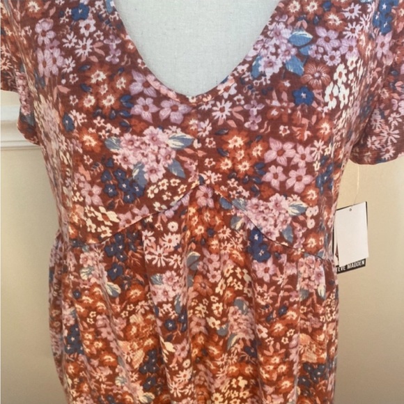 Steve Madden “burnt coral” floral V-neck Dress Size XL. NWOT - Picture 3 of 10